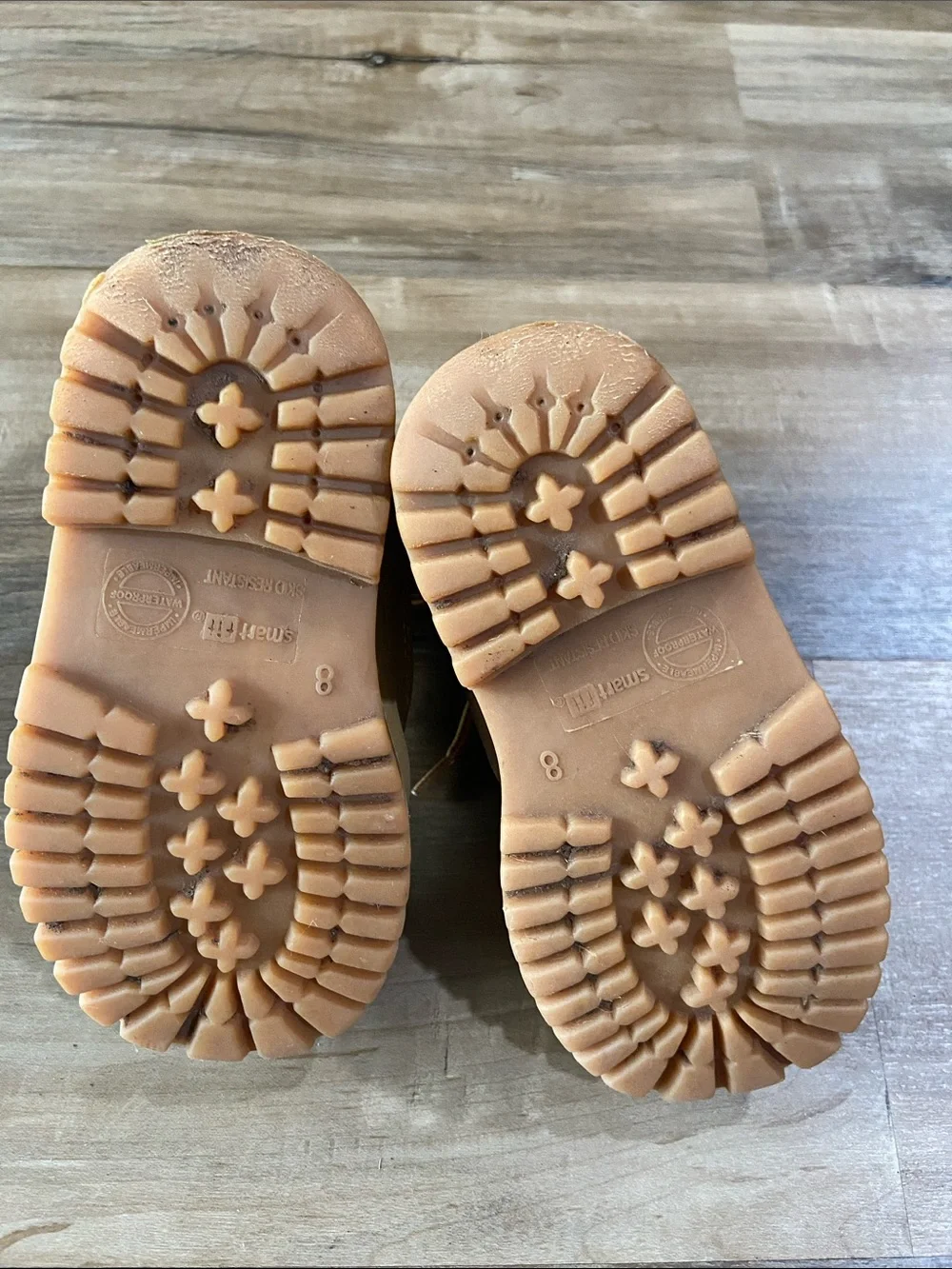 smartfit Tan Lace-Up Kids Work Boots with Side Zip